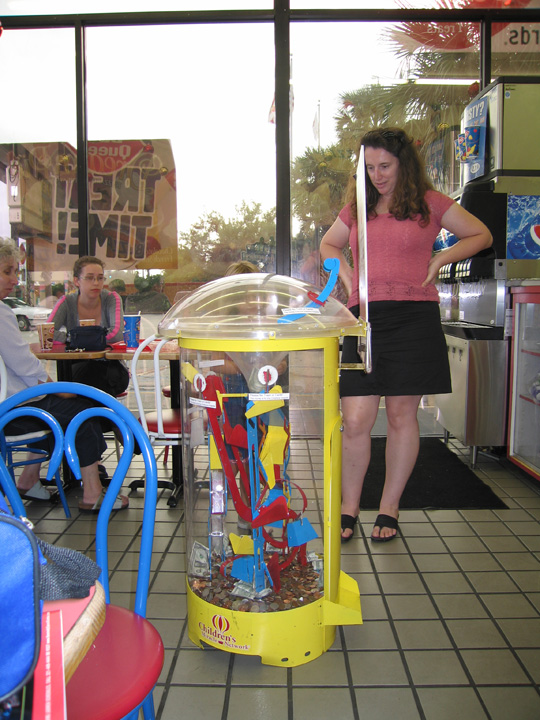 Jacque finds a coin donation machine inside Dairy Queen!