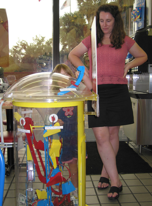 Jacque finds a coin donation machine inside Dairy Queen!