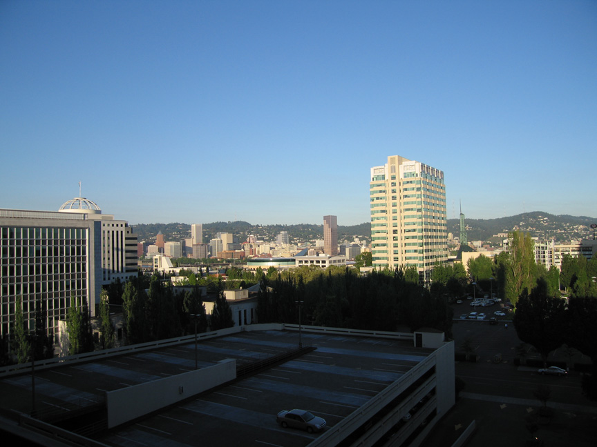 Sunrise from the Doubletree Hotel Portland!