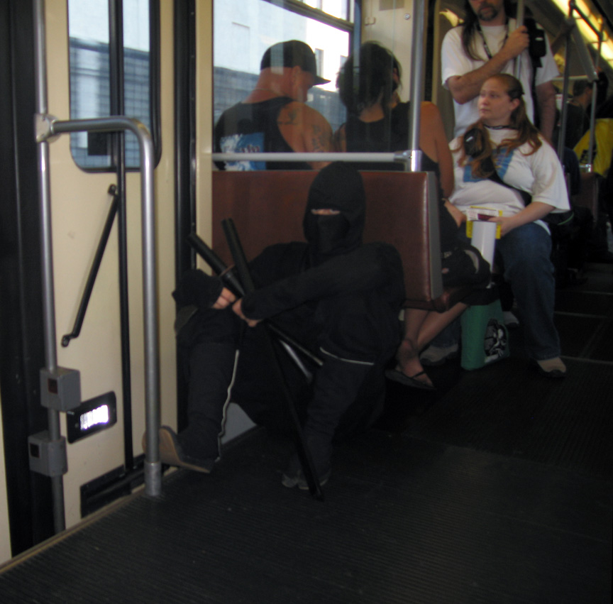 Ninja ride the trolley too!
